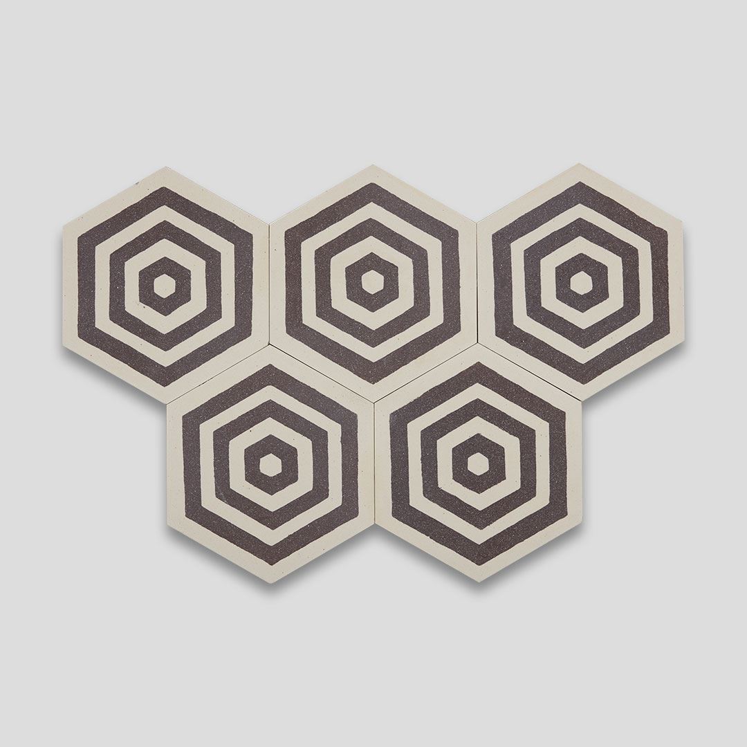 St Tropez Brown Hexagon Encaustic Cement Tile | Otto Tiles & Design ...