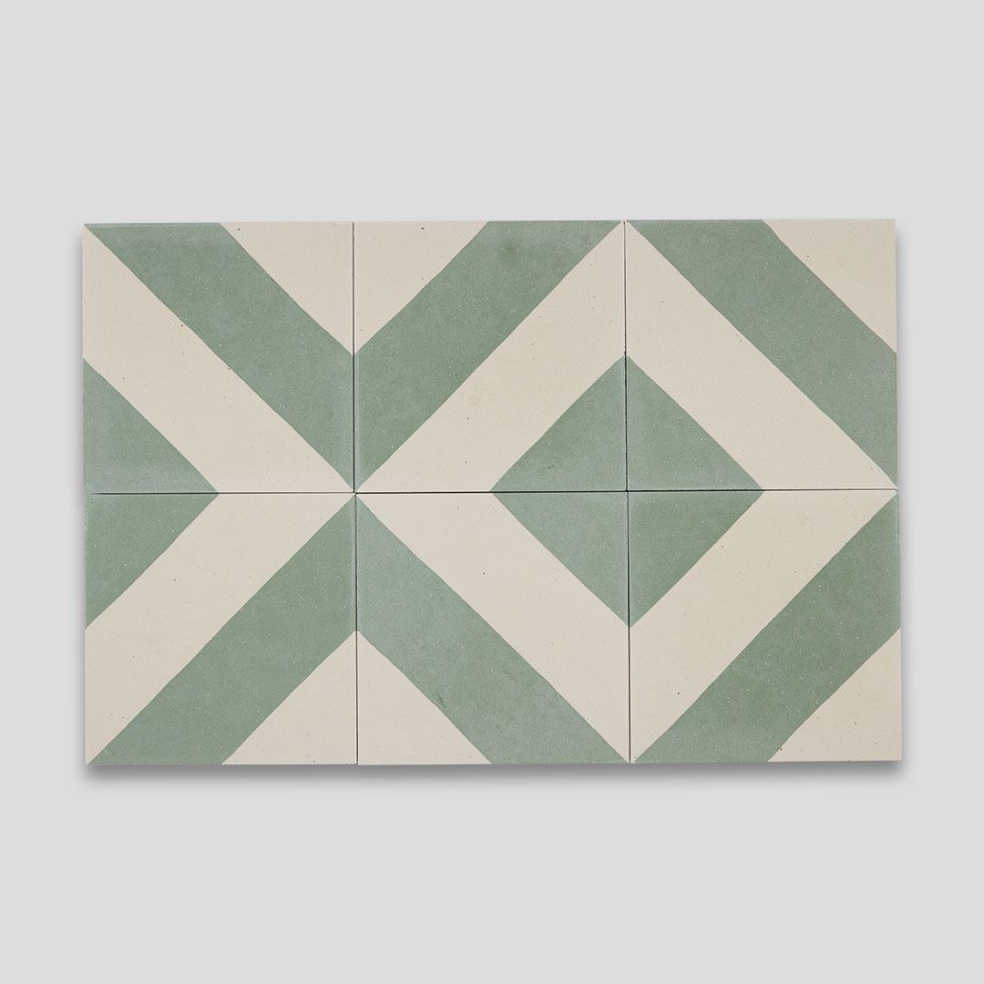 Cross Stripe Green 602 Encaustic Cement Tile | Otto Tiles & Design ...