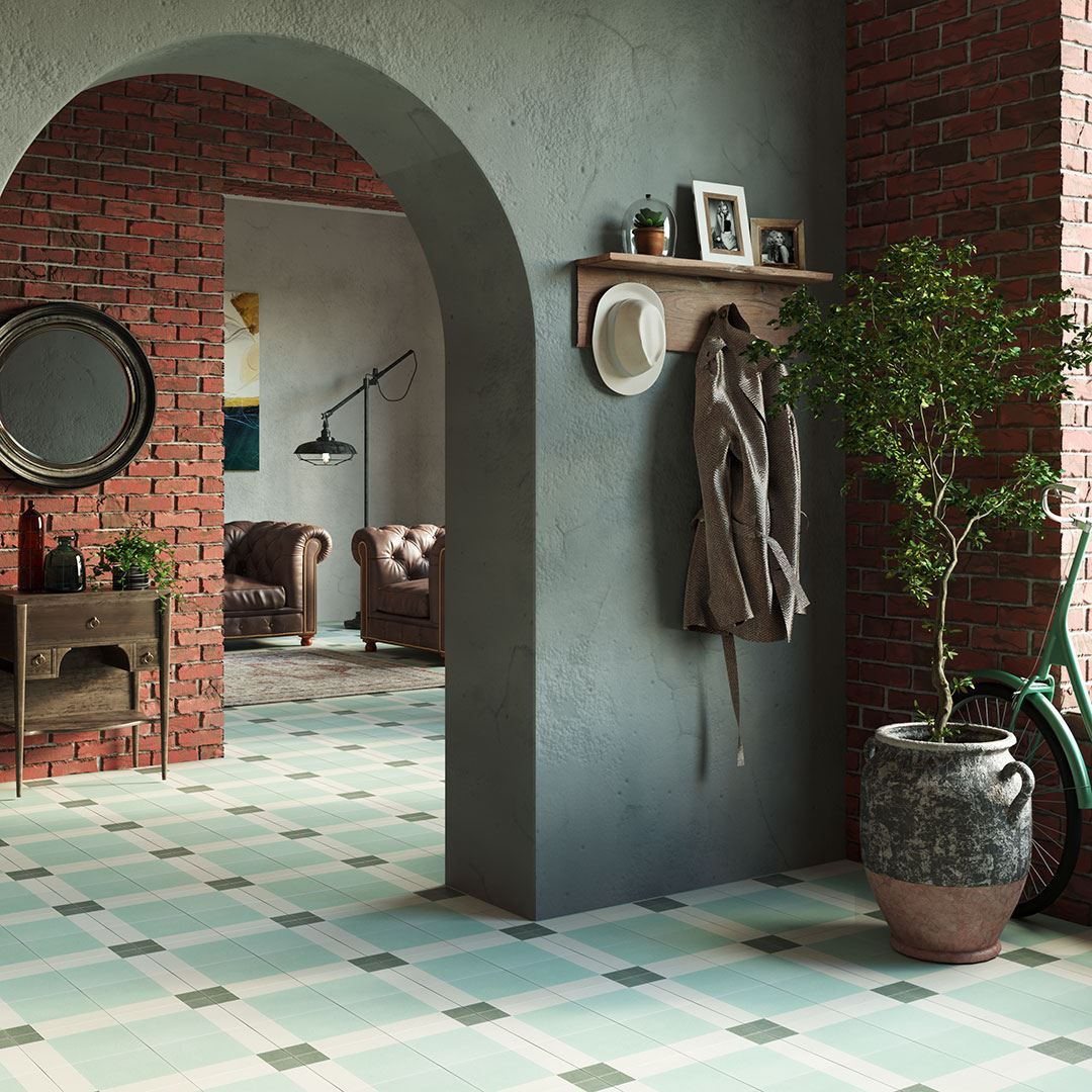 Tulum Box Green Encaustic Cement Tile | Otto Tiles & Design - Encaustic ...