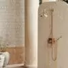 Zellige Riad cross pattern white zellige tiles outdoor shower