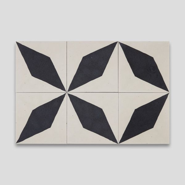 Black Diamond Encaustic Cement Tile