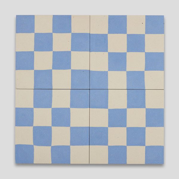Blue Checkers Sanded 602 Encaustic Cement Tile