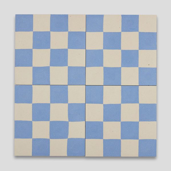 Blue Checkers Sanded 602 Encaustic Cement Tile