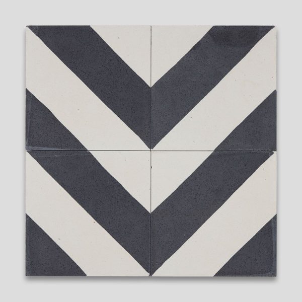 Cross Stripe Black 601 Encaustic Cement Tile