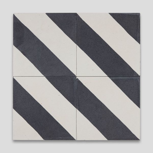 Cross Stripe Black 601 Encaustic Cement Tile