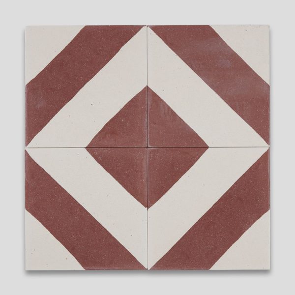 Cross Stripe Burgundy 601 Encaustic Cement Tile