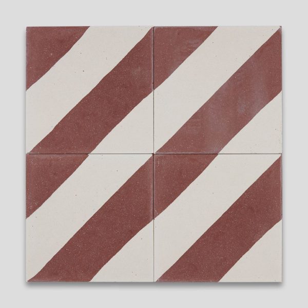Cross Stripe Burgundy 601 Encaustic Cement Tile