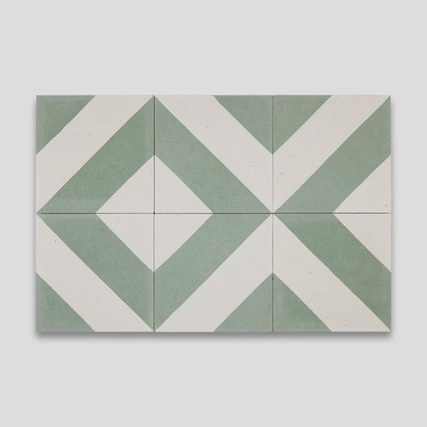 Cross Stripe Green 601 Encaustic Cement Tile