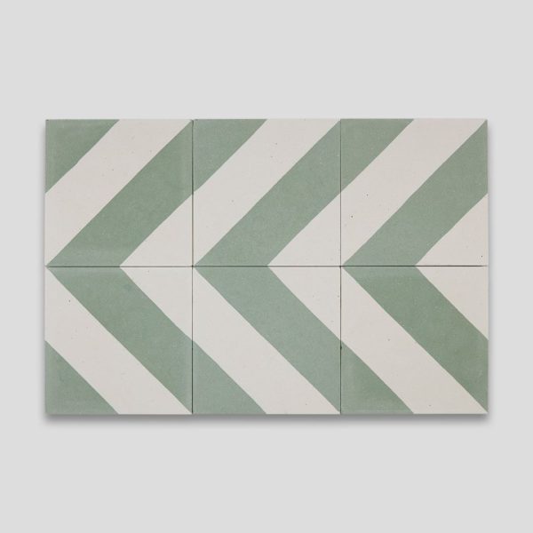 Cross Stripe Green 601 Encaustic Cement Tile