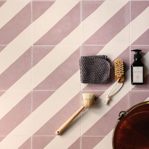 Cross Stripe Pink 602 Encaustic Cement Tile