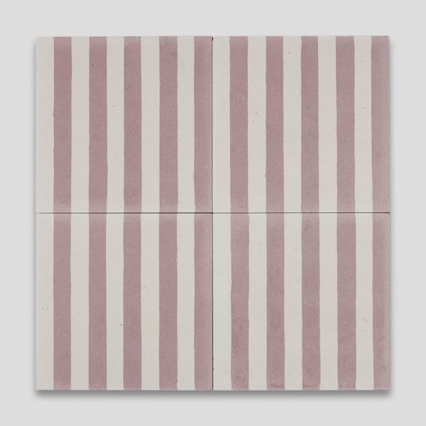 Dirty Pink Stripes Encaustic Cement Tile