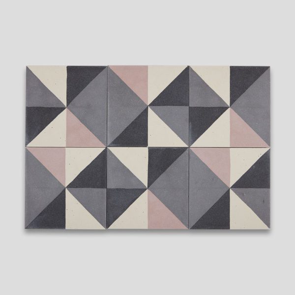 Getting Square Pink Encaustic Cement Tile
