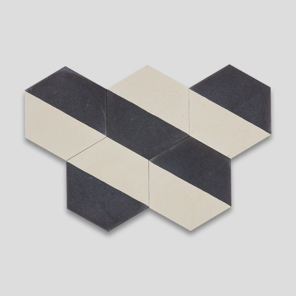 Hex Monochrome Hexagon Encaustic Cement Tile