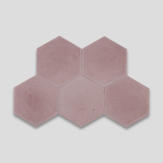 Hex Plain Dirty Pink Hexagon Encaustic Cement Tile