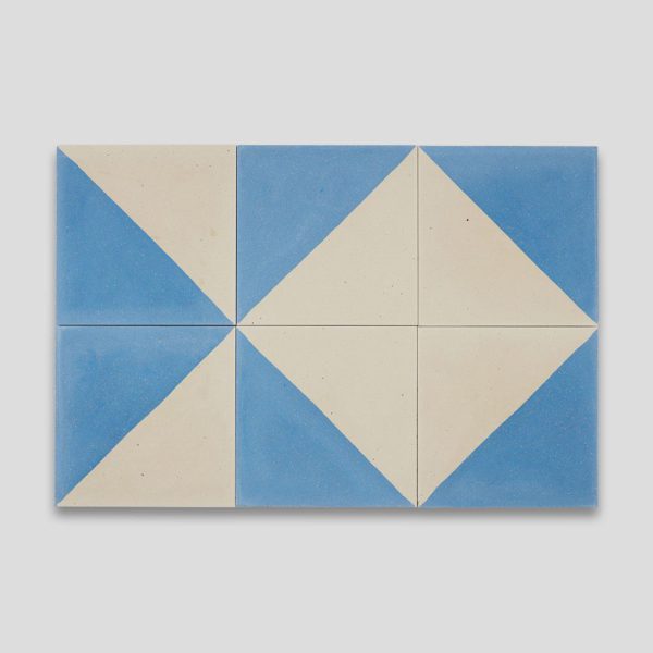 Magic Triangle Blue 602 Encaustic Cement Tile