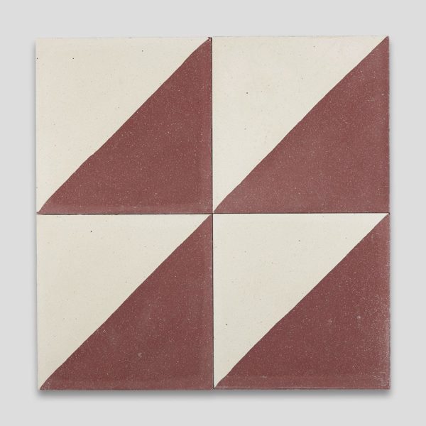 Magic Triangle Burgundy Encaustic Cement Tile
