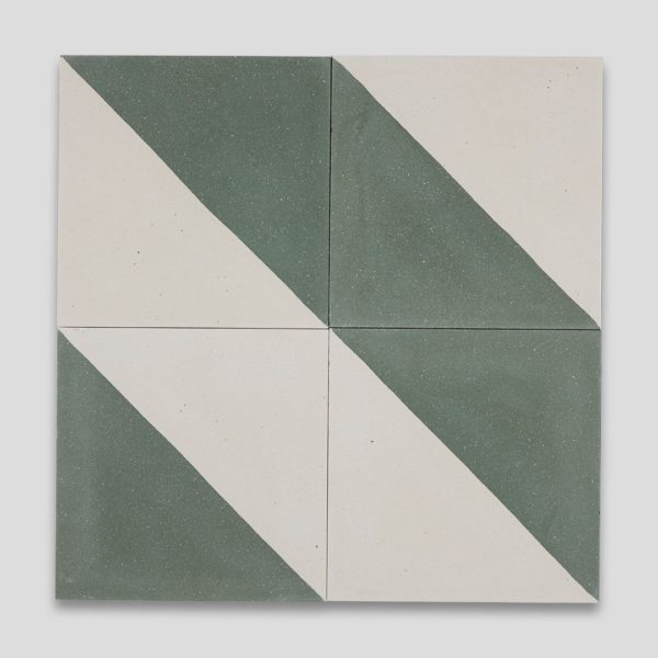 Magic Triangle Green Encaustic Cement Tile