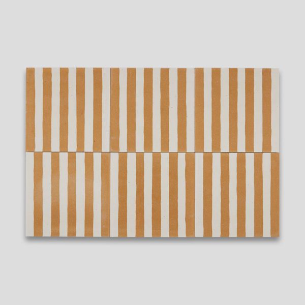 Mustard Stripes Encaustic Cement Tile