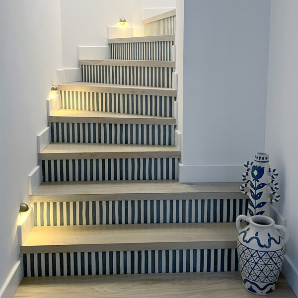 Navy Blue Stripes Encaustic Cement Tile Otto Tiles Design
