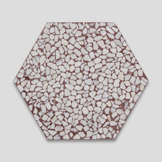 Pebble Hex Terrazzo Brown Tile