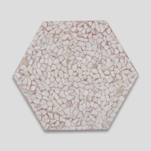 Pebble Hex Terrazzo Pink Tile