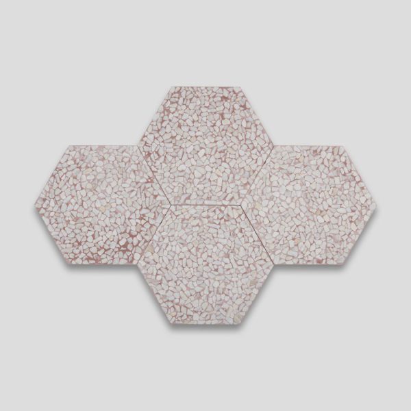 Pebble Hex Terrazzo Pink Tile