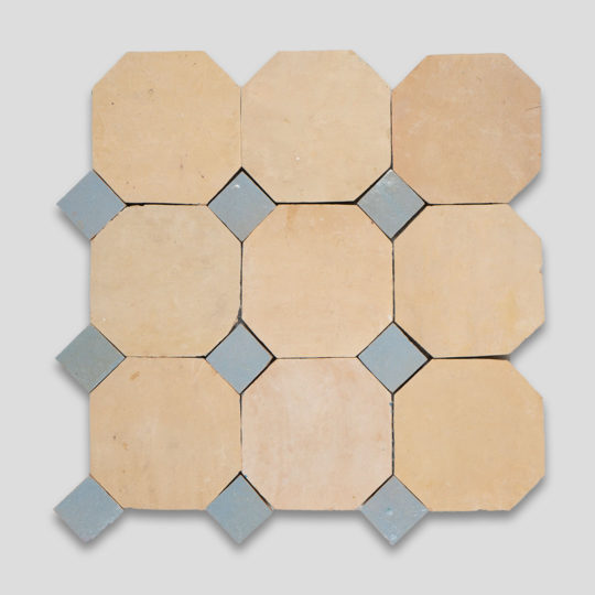 Moroccan Terracotta Gray Octagon Zellige Tile