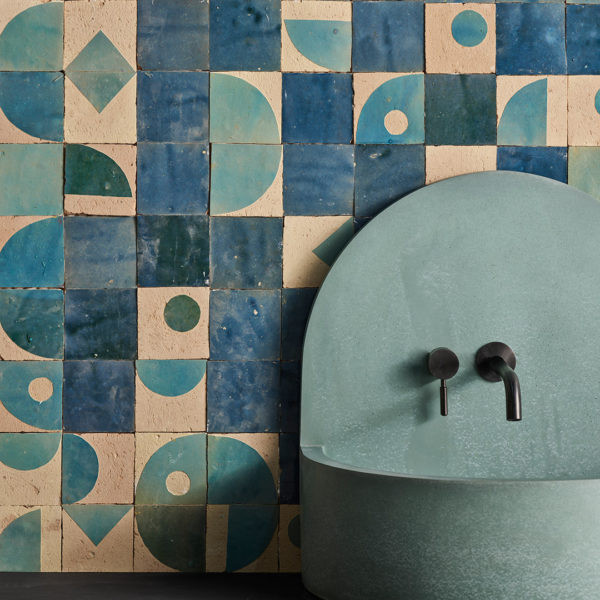 Moroccan Blue Jean Geometric Zellige Tile