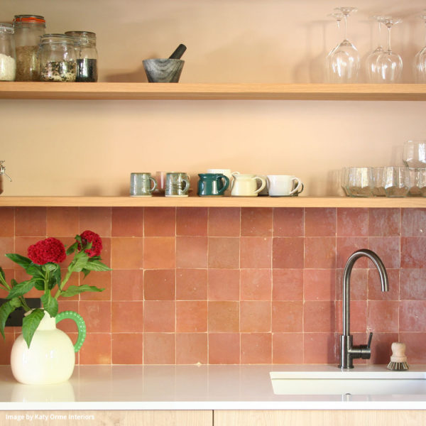 Vintage Rose Zellige Kitchen Back Splash