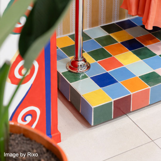 colourful moroccan zellige tiles rixo dress stand