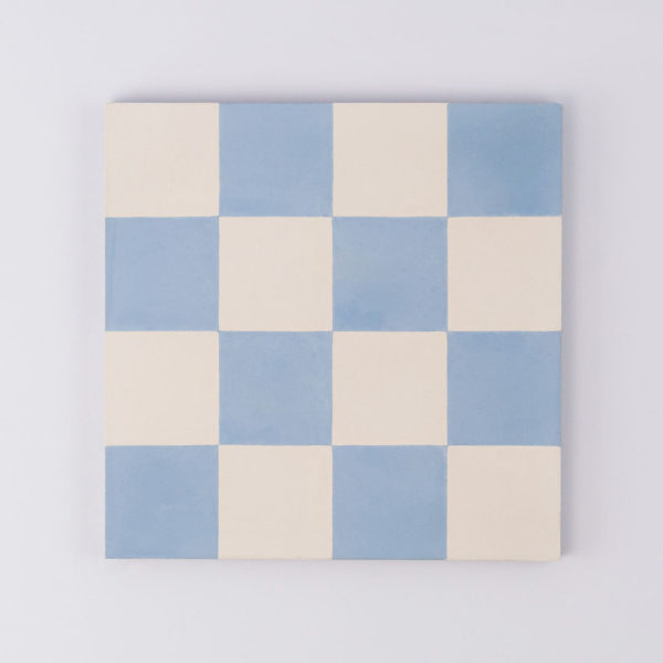 Blue Checkers Slim Line Encaustic Cement Tile