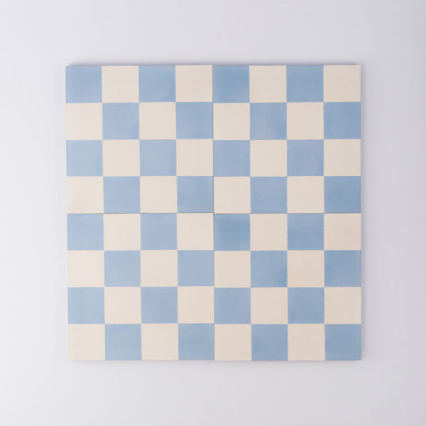 Blue Checkers Slim Line Encaustic Cement Tile